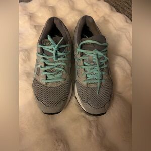 ASICS Women's Gray and Teal Athletic Shoes